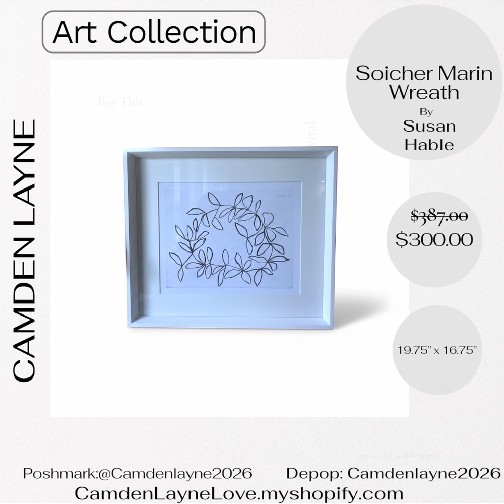 Soicher Marin Wreath Black and White Art Print